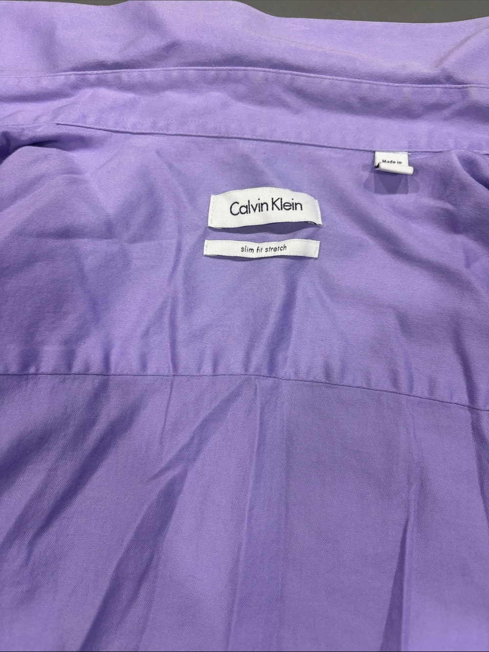 Calvin Klein Men's Slim Stretch Dress Shirt in Lavender Purple